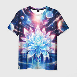 Мужская футболка Космический цветок из льда - эзотерический лотос