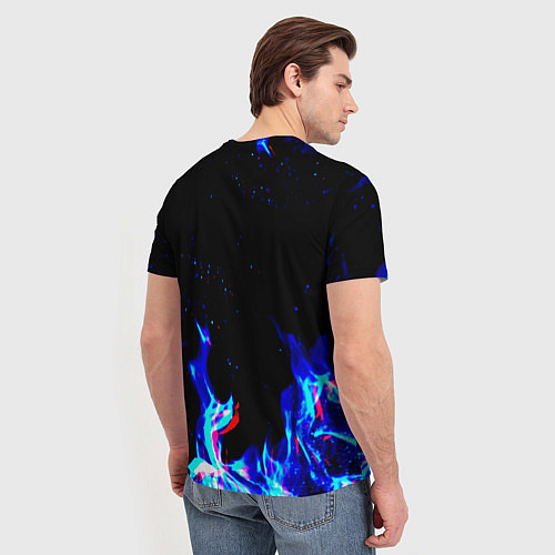 Мужская футболка Алиса глитч огонь / 3D-принт – фото 4