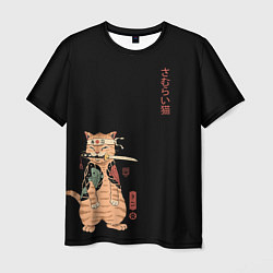 Мужская футболка Котик-самурай