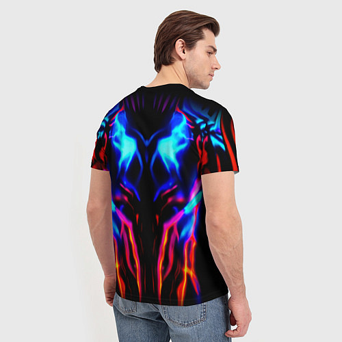 Мужская футболка Неоновый киберкостюм / 3D-принт – фото 4
