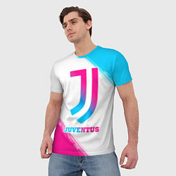 Футболка мужская Juventus neon gradient style, цвет: 3D-принт — фото 2