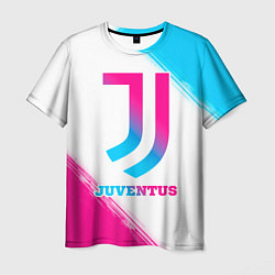 Мужская футболка Juventus neon gradient style