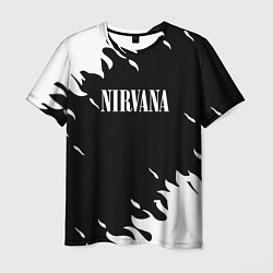 Мужская футболка Nirvana текстура огонь