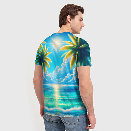 Мужская футболка Ван Пис - Луффи и пальмы / 3D-принт – фото 4