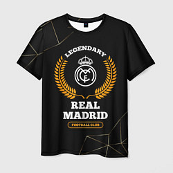 Мужская футболка Лого Real Madrid и надпись legendary football club