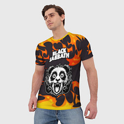 Футболка мужская Black Sabbath рок панда и огонь, цвет: 3D-принт — фото 2