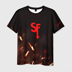 Мужская футболка Sally face искры огня