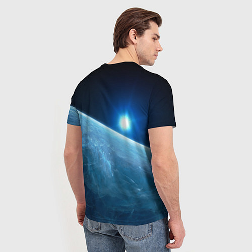 Мужская футболка Кроха капибара в космическом скафандре / 3D-принт – фото 4