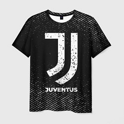Мужская футболка Juventus с потертостями на темном фоне