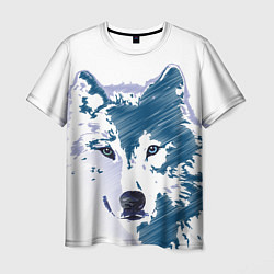 Мужская футболка Волк темно-синий
