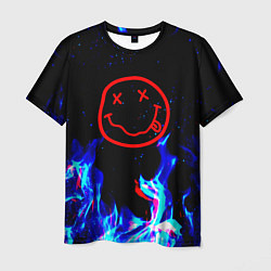 Мужская футболка Nirvana flame