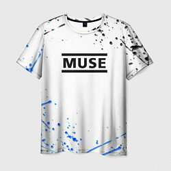 Мужская футболка MUSE рок стиль краски