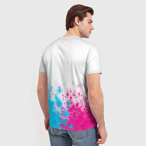 Мужская футболка Sporting neon gradient style посередине / 3D-принт – фото 4