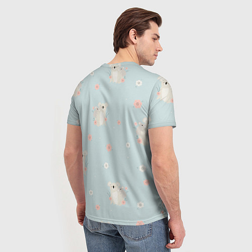 Мужская футболка Коалы и цветы / 3D-принт – фото 4