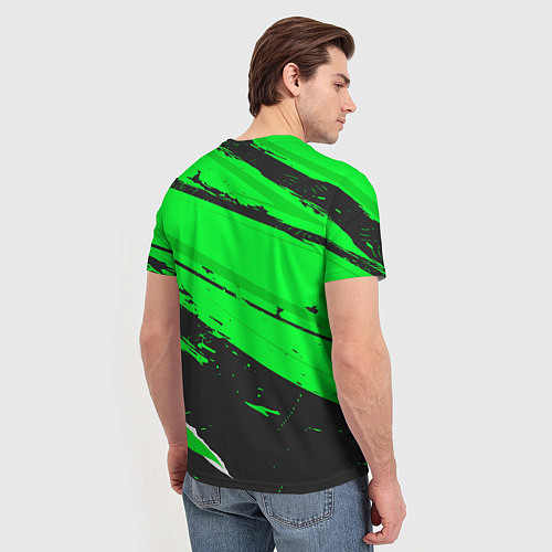 Мужская футболка Leeds United sport green / 3D-принт – фото 4