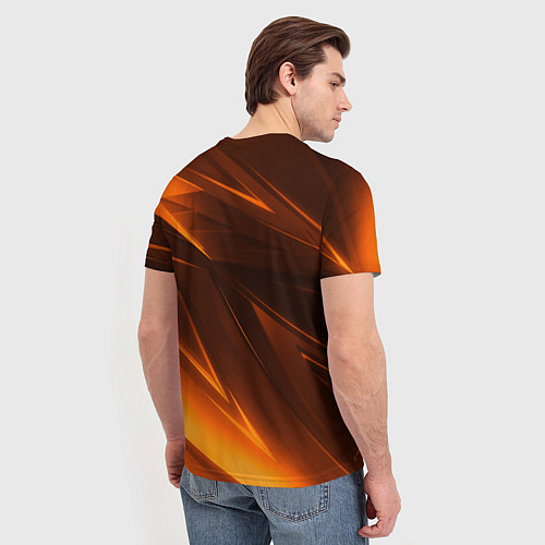 Мужская футболка Geometry stripes orange / 3D-принт – фото 4