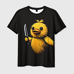 Мужская футболка Утка с ножом мем