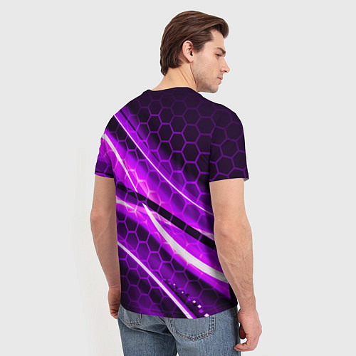 Мужская футболка Starfield game logo neon / 3D-принт – фото 4