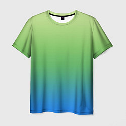 Мужская футболка Градиент зелёно-голубой