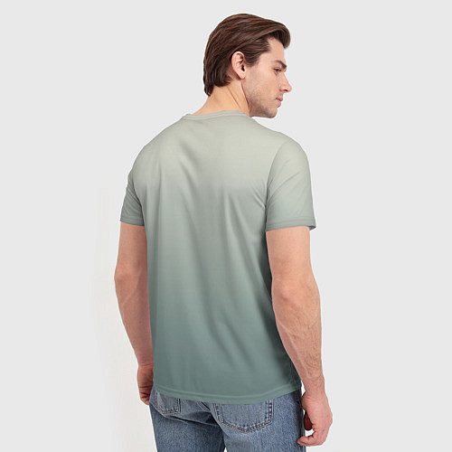 Мужская футболка Серо-зелёный приглушённый градиент / 3D-принт – фото 4