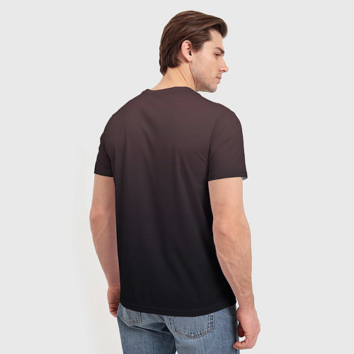 Мужская футболка Градиент тёмный бордовый / 3D-принт – фото 4