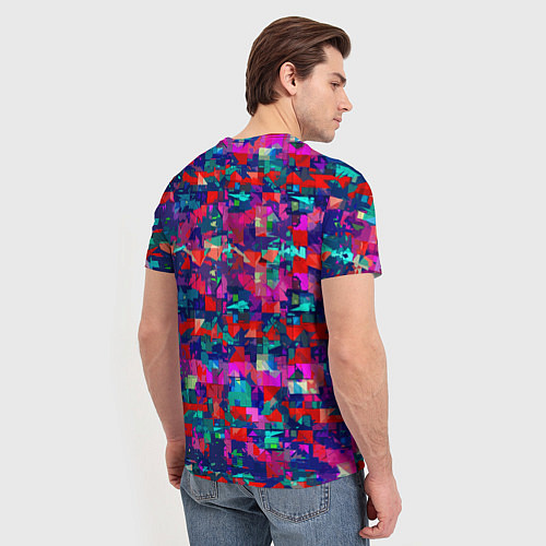 Мужская футболка Разноцветные осколки стекла / 3D-принт – фото 4