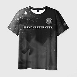 Мужская футболка Manchester City sport на темном фоне посередине