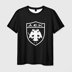 Мужская футболка AEK fc белое лого