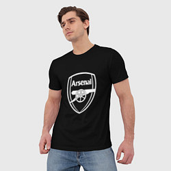 Футболка мужская Arsenal fc белое лого, цвет: 3D-принт — фото 2