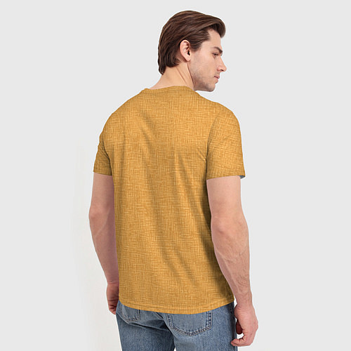Мужская футболка Текстура однотонная тёмно-жёлтый золотой / 3D-принт – фото 4