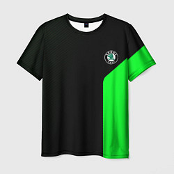Мужская футболка Skoda pattern sport green