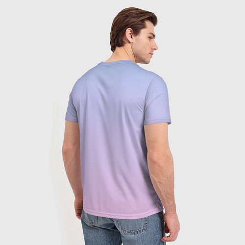 Мужская футболка Градиент лавандовый / 3D-принт – фото 4