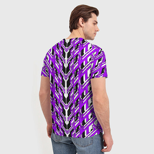 Мужская футболка Фиолетовая техно броня / 3D-принт – фото 4