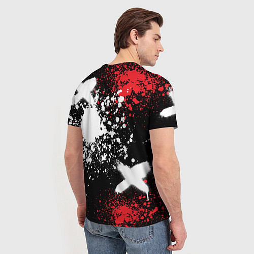 Мужская футболка Мерседес на фоне граффити и брызг красок / 3D-принт – фото 4