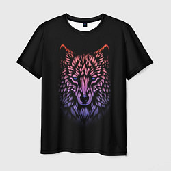 Мужская футболка Realistic gradient wolf