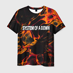 Футболка мужская System of a Down red lava, цвет: 3D-принт