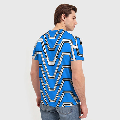 Мужская футболка Техно броня синяя / 3D-принт – фото 4