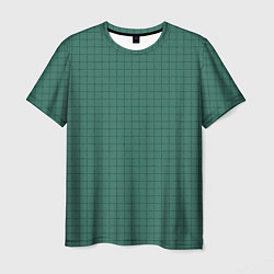 Мужская футболка Патиново-зелёный в клетку