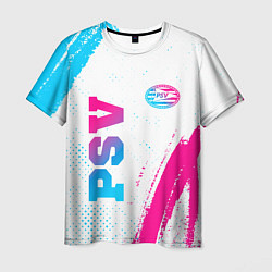 Мужская футболка PSV neon gradient style вертикально