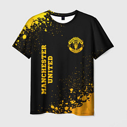 Футболка мужская Manchester United - gold gradient вертикально, цвет: 3D-принт