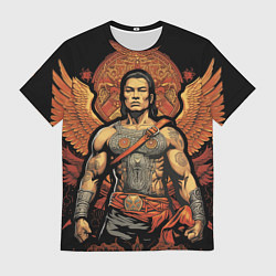 Мужская футболка Муай тай боец с крыльями за спиной