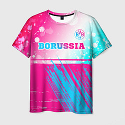 Мужская футболка Borussia neon gradient style посередине