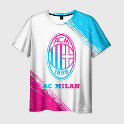 Мужская футболка AC Milan neon gradient style