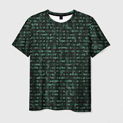 Мужская футболка Мозаика тёмно-зелёный