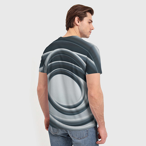Мужская футболка Серые кольца / 3D-принт – фото 4