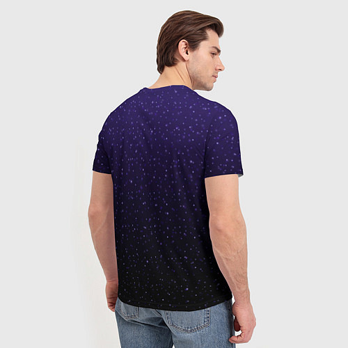 Мужская футболка Градиент ночной фиолетово-чёрный / 3D-принт – фото 4