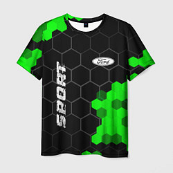 Мужская футболка Ford green sport hexagon