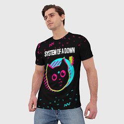 Футболка мужская System of a Down - rock star cat, цвет: 3D-принт — фото 2