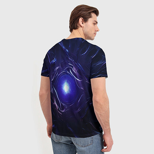 Мужская футболка Синее абстрактное сияние / 3D-принт – фото 4