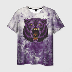 Футболка мужская Фиолетовый медведь голова, цвет: 3D-принт